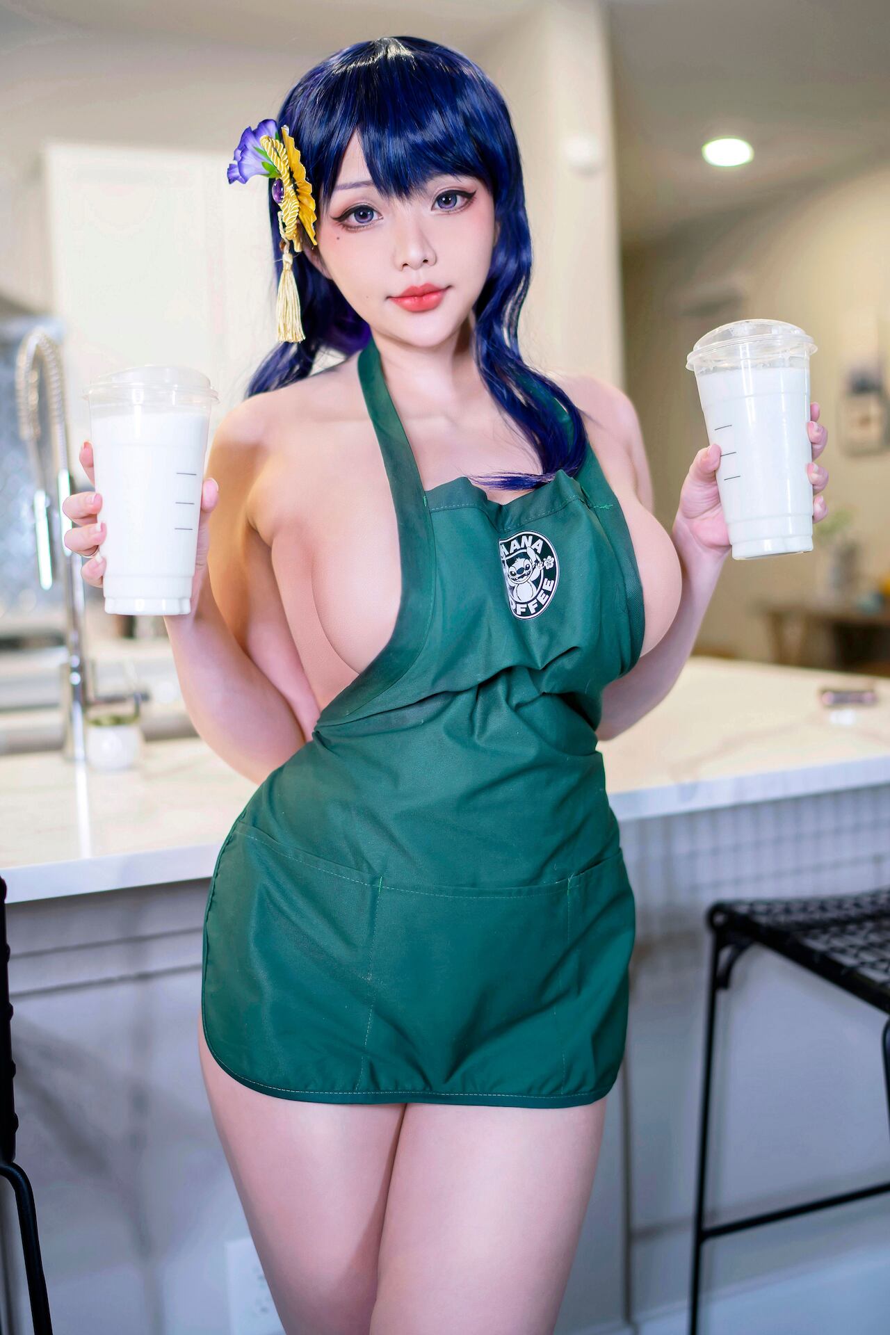 Lewd Starbucks Raiden Shogun Cosplay - Hana Bunny