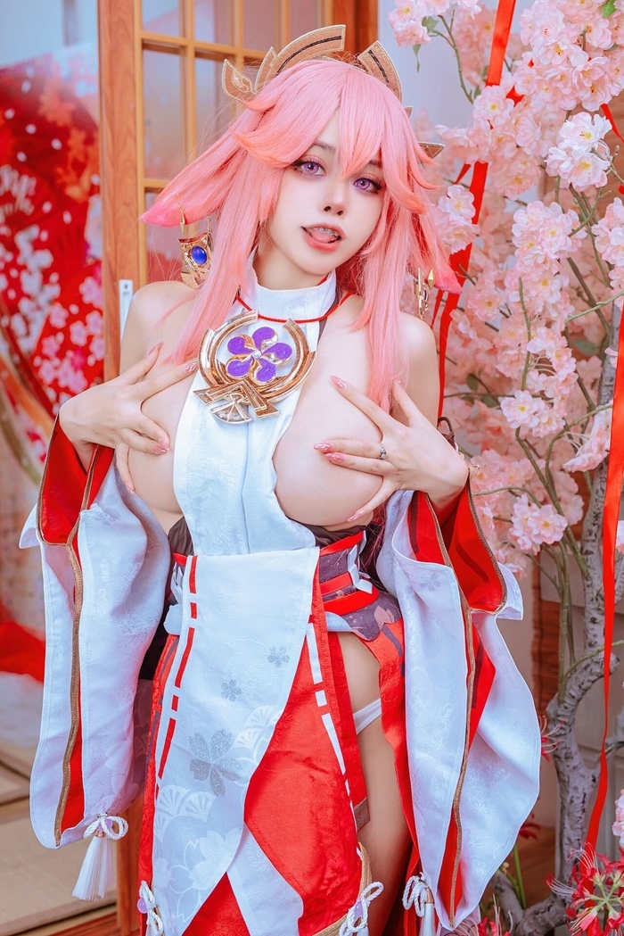 Lewd Yae Miko Cosplay - Byoru